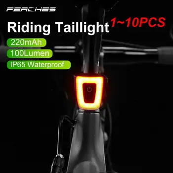 1 ~ 10ШТ Перезаряжаемый Фонарик заднего света, Водонепроницаемый Велосипедный шлем, Задний фонарь, сигнальная лампа для езды на велосипеде, MTB Road Back