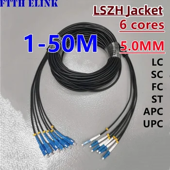 1 М-50 М 6-жильный патч-корд из бронированного волокна LSZH 6C SC LC FC ST APC Однорежимный 6-полосный оптический соединительный кабель FTTHELINK 20 М 30 М 40 М