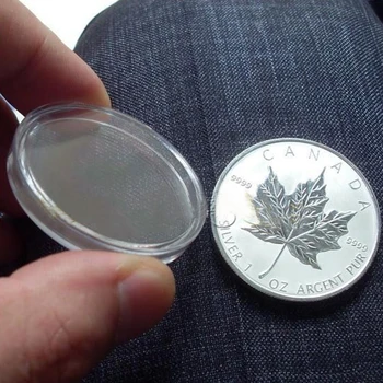 10 ШТ Прозрачный Пластиковый держатель для монет Круглая коробка для сбора монет Чехол для хранения монет Капсулы Защитные коробки Контейнер