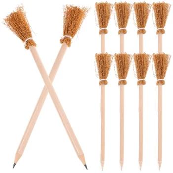 10 шт Ручка для метлы ведьмы на Хэллоуин, карандаш (Broom Pencil) 10шт Карандашей для рисования, практичный рисунок, Деревянные подарки для вечеринки