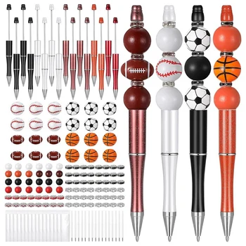 16 Комплектов пластиковых шариковых ручек с шариками, набор для изготовления ручек из бисера своими руками, подарки для детей, школьников, офиса