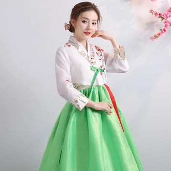 2023 традиционная корейская женская одежда ханбок с вышивкой придворное платье национальный сценический танец исполняет азиатская одежда танцевальные костюмы