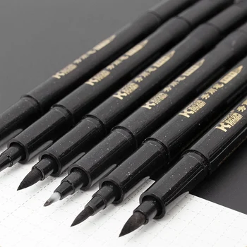 3 шт./компл. Мягкая кисточка-карандаш с черными чернилами, Каллиграфическая ручка для письма, Живопись, Рисование, Школьные канцелярские принадлежности для офиса