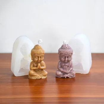 3Д силиконовые формы свечи Будды Храм Будды ладан свечи гипс украшение плесень DIY церкви свечку производственное оборудование