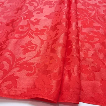 50 см * 110 см Карминовая атласная шелковая ткань, качественный шелк, вискоза, вечернее платье в этническом цветочном стиле