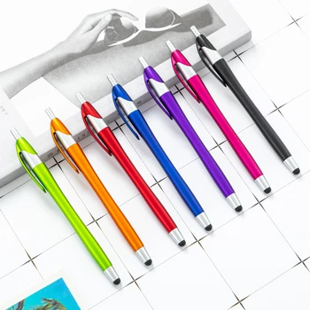 50ШТ Пластиковая ручка с сенсорным экраном, оптовая продажа студенческих письменных принадлежностей, шариковая ручка, рекламная ручка для подарков