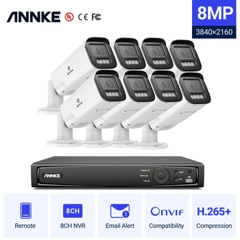 ANNKE 4K Smart Dual Light Super HD PoE CCTV IP-Камера Видеонаблюдения 2.8-12mm H.265 + IP-Камера Обнаружения Человека и транспортного средства