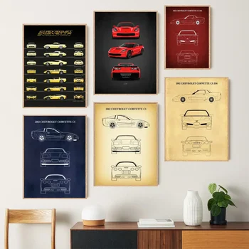 c5 corvette Печать плакатов на холсте, настенный художественный плакат для современной семейной гостиной, домашний декор