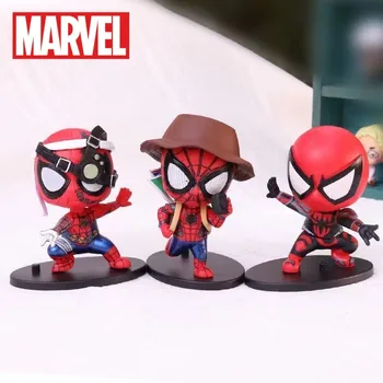 Marvel Мстители Человек-паук аниме мультфильм Q версия настольная модель игрушки украшения украшения дома детский подарок-сюрприз на день рождения