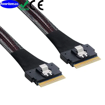 PCI-E Slimline SAS 4.0 SFF-8654 8i 74pin Хост к целевому кабелю SFF-8654 74Pin Slim SAS