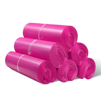 Relcheer 50шт Полиэтиленовый пакет для почтовой рассылки розового цвета, пакеты для экспресс-упаковки, водонепроницаемые сумки для курьерской доставки, электронной коммерции