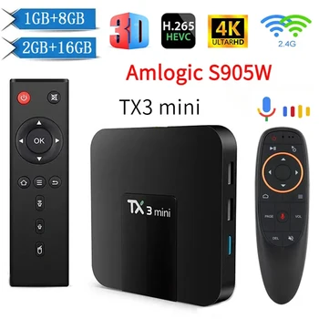 Tx3 mini TV Box 2023 Android 7,1 HDR10 HD 4K 3D H. 265 Amlogic S905 WiFi 4G Iptv Smart медиаплеер 2 ГБ 64 ГБ ТВ
