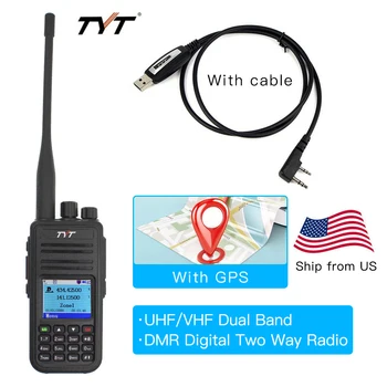 TYT MD-UV380 DMR Портативная Рация Двухдиапазонная UHF VHF 136-174 400-480 МГц 25 Вт Двухканальный Dlot-трансивер Цифровой DMR Двухстороннее Радио