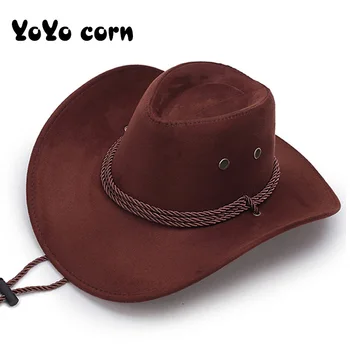 YOYOCORN Затеняющая шляпа для верховой езды, женская модная пляжная шляпа, мужская Джазовая шляпа, Ковбойская шляпа Запада США, Экспортируемая в Северную Америку, кепка