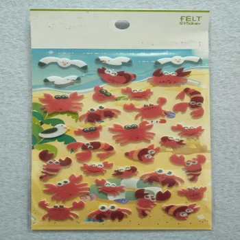 ZY Сделай САМ Очаровательная мультяшная наклейка из войлока с красным крабом в океане, сделай сам нетканый войлочный материал