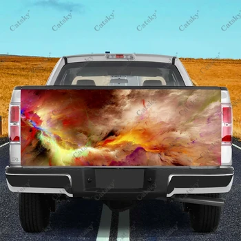 Абстрактные облака, красочные наклейки на грузовик, наклейка на заднюю дверь грузовика, наклейки на бампер, графика для легковых автомобилей, внедорожников