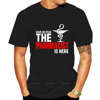 Брендовая футболка Humor, мужская футболка, Мужская, Не бойся, Фармацевт здесь, Аптека, Синяя футболка, новинка, футболка, женские футболки