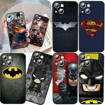Бэтмен Супермен Для iPhone 14 13 12 11 Pro Max XS Max X XR 7 8 Plus 6S 5S Силиконовый Черный Чехол Для Телефона В виде Ракушки