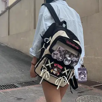 В наличии Sanrio Hello Kitty Melody Schoolbag Рюкзак Студенческий Школьный Рюкзак Melody Cute Backpack Junior Большой Емкости Для Мужчин И Женщин