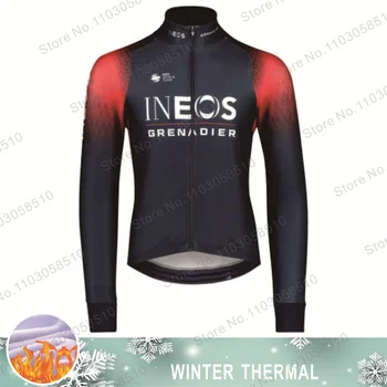 Велосипедная одежда INEOS, термо-флисовая велосипедная куртка, мужская зимняя велосипедная одежда, топы с длинными рукавами для MTB, джерси для шоссейных велосипедов, Шерстяные рубашки