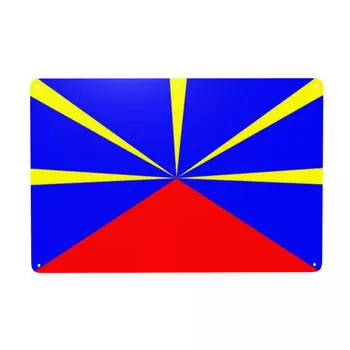 Винтажный 974 Металлический знак с флагом острова Реюньон, Изготовленная на заказ Гордая Жестяная табличка Reunionese, ворота, Садовые решетки, настенный художественный декор 12x8 дюймов