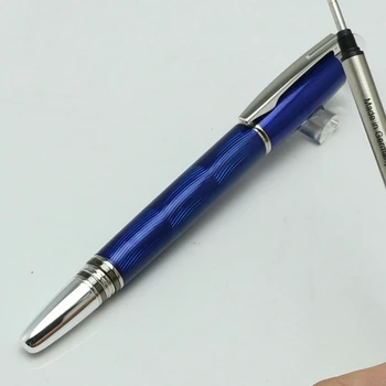 Высококачественная уникальная шариковая ручка с шариковой ручкой Blue Wave Roller, роскошные канцелярские принадлежности Office School MB Crystal Head с серийным номером