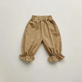 Детские брюки MILANCEL в корейском стиле средней длины для мальчиков и девочек, свободные брюки цвета хаки