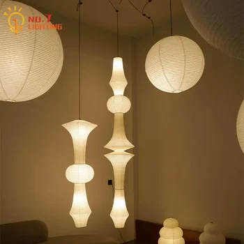Дизайнер Akari Noguchi Yong Long Подвесные Светильники LED E27 Wabi-sabi Круглый Шар Подвесной Светильник для Гостиной Диваны Стол Спальня