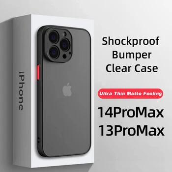 Для iPhone 14 Противоударный Бампер Матовый Чехол Для Телефона iPhone 13 12 11 14 Pro Max XS Max XR X 13 14 Plus Прозрачный Мягкий Силиконовый Чехол