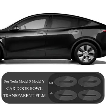 Для Tesla Model 3, модель Y 2017-2023, Перевернутая дверная ручка из ТПУ, защитная пленка для краски, защита дверной ручки от царапин, автомобильная одежда