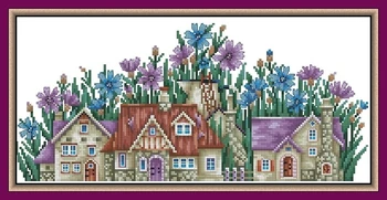 Дом, полный цветов 44-25 наборы для вышивания, наборы для вышивания крестиком, хлопчатобумажная вышивка frabric DIY homefun