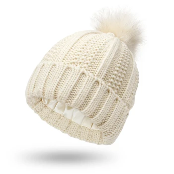 Женская вязаная шапка-бини с напуском из теплой шерсти, обеспечивающая гладкость волос, головные уборы для ветровки, джинсов, пальто, куртки