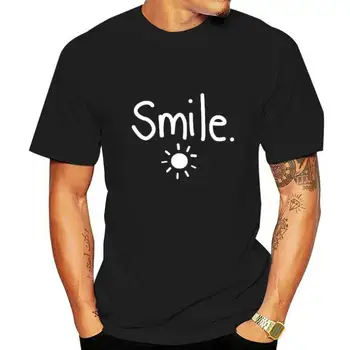 Женская футболка большого размера, хлопковая футболка с коротким рукавом, футболки с надписью Smile, графические футболки, женская футболка, женские топы