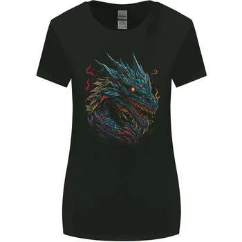 Женская футболка с широким вырезом и длинными рукавами Mythical Dragon Fantasy