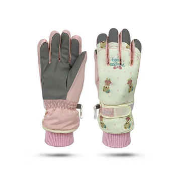 Зимние милые мультяшные перчатки для детей и взрослых, женские флисовые теплые перчатки для верховой езды на открытом воздухе с утолщенным сенсорным экраном для велоспорта