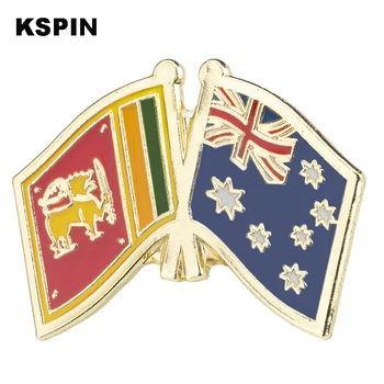 Значок с флагом дружбы Шри-Ланки и Австралии, Брошь с флагом, Булавка с лацканом национального флага, Международные дорожные булавки