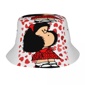 Изготовленные на заказ Mafalda Power С удивленным лицом, Широкополые Шляпы, Женская и мужская мода, Летняя Кепка рыбака из мультфильма Quino Kawaii