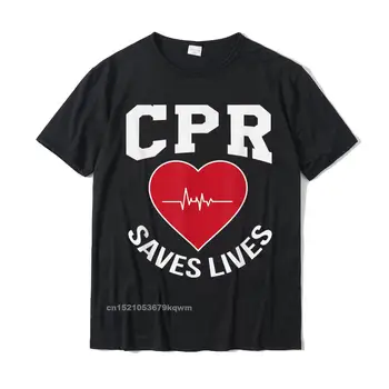 Искусственное дыхание спасает жизни Дизайнерский подарок для скорой помощи, футболка для медсестры скорой помощи, облегающие мужские топы, футболки, Уникальные повседневные футболки из хлопка