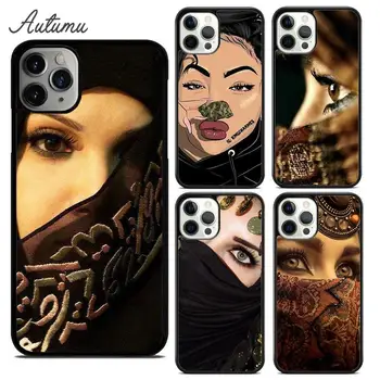 Исламский Хиджаб Gril Eye Queen Чехол для Телефона iPhone 15 SE2020 11 12 13 14 Pro Max mini XR XS 6 7 8 Plus coque Fundas Shell