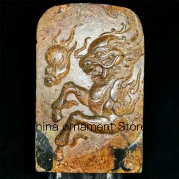 Китайский винтажный редкий нефрит Ручной работы Кулон Ожерелье Статуя Дракона