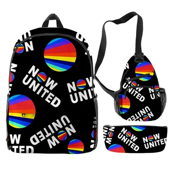 Классическая мода Now United POP Group 3D принт, 3 шт./компл., школьные сумки для учеников, модный дорожный рюкзак для ноутбука, нагрудная сумка, пенал