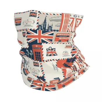 Коллаж с флагом Соединенного Королевства, Бандана, грелка для шеи, Мужчины, Женщины, Зимний Лыжный Походный шарф, гетры, Великобритания, Лондон, Британский узор, маска для лица