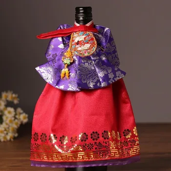 Крышка для бутылки красного вина в Яньбянском народном стиле, Корейское платье, поделки, украшение дома, Украшение винного шкафа в ресторане, Пылезащитный чехол ZD910