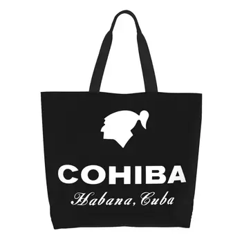 Кубинские сигары Cohibas, сумка для покупок, женская забавная холщовая сумка для покупок, сумки большой емкости