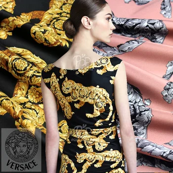 Магазин Шелка Высокого Качества Цветные платья Qianbao Шелководство Чистая Шелковая ткань Леопардовая Эластичная Атласная ткань с цифровой печатью Широкая