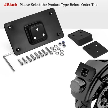 Матовый черный Комплект кронштейнов для крепления номерного знака с 3 отверстиями для Big Twins Softail Dyna Sportster XL