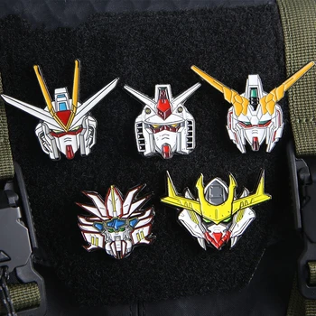 Металлические нашивки для мобильного костюма из аниме серии Gundam, значок морального духа, рюкзак, декоративные тактические нашивки своими руками для одежды