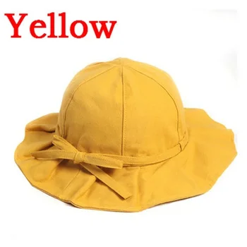 Милые однотонные солнцезащитные кепки с защитой от ультрафиолета, Пляжные шляпы с бантом, Широкополая шляпа, Летний хлопковый материал, Модные аксессуары, Креативные подарки, шляпа