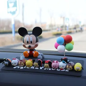 Милый автомобильный орнамент Disney с Микки и Минни, креативные автомобильные аксессуары из мультфильмов, автомобильные аксессуары из аниме, аксессуары для приборной панели.