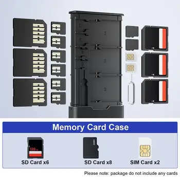 Многофункциональная коробка для хранения карт BUDI SD Micro SD SIM-карта Pin-код Портативной алюминиевой 17-дюймовой карты 1-Дюймовая карта из сплава I9D9
